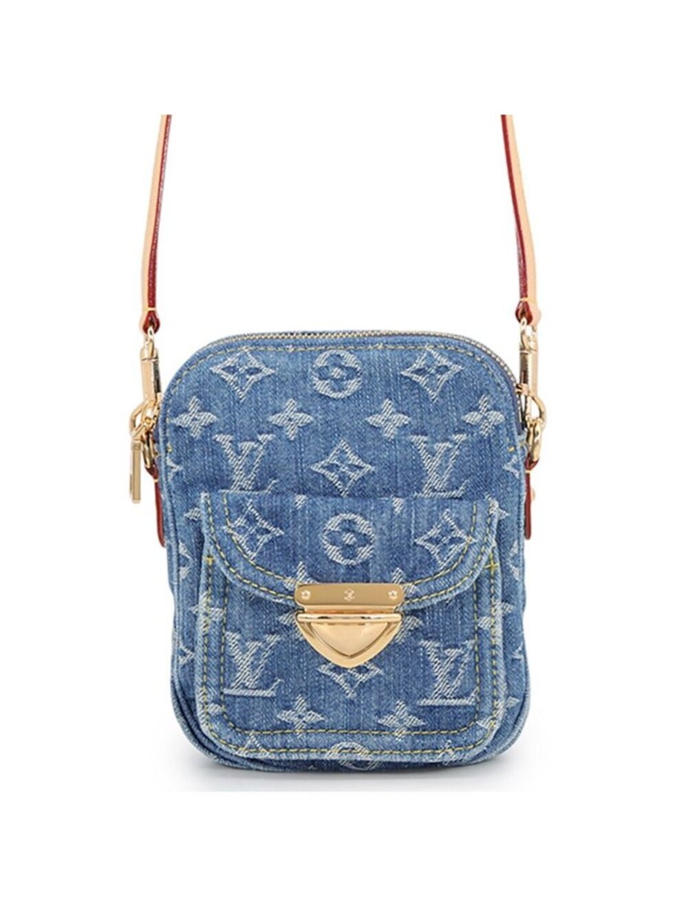Louis Vuitton Shoulder Bag Monogram Denim LV Remix Pochette Fairfax